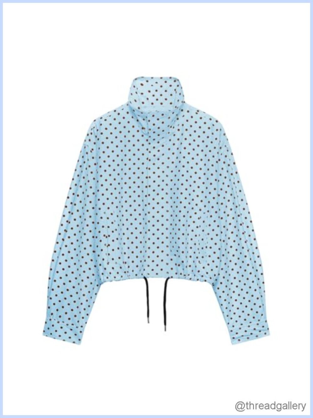Women Polka Dot Cropped Jacket Zip Up Casual Coat with Pockets